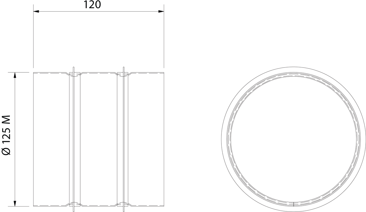 ALVEOLAR 125mm spojka rozměry