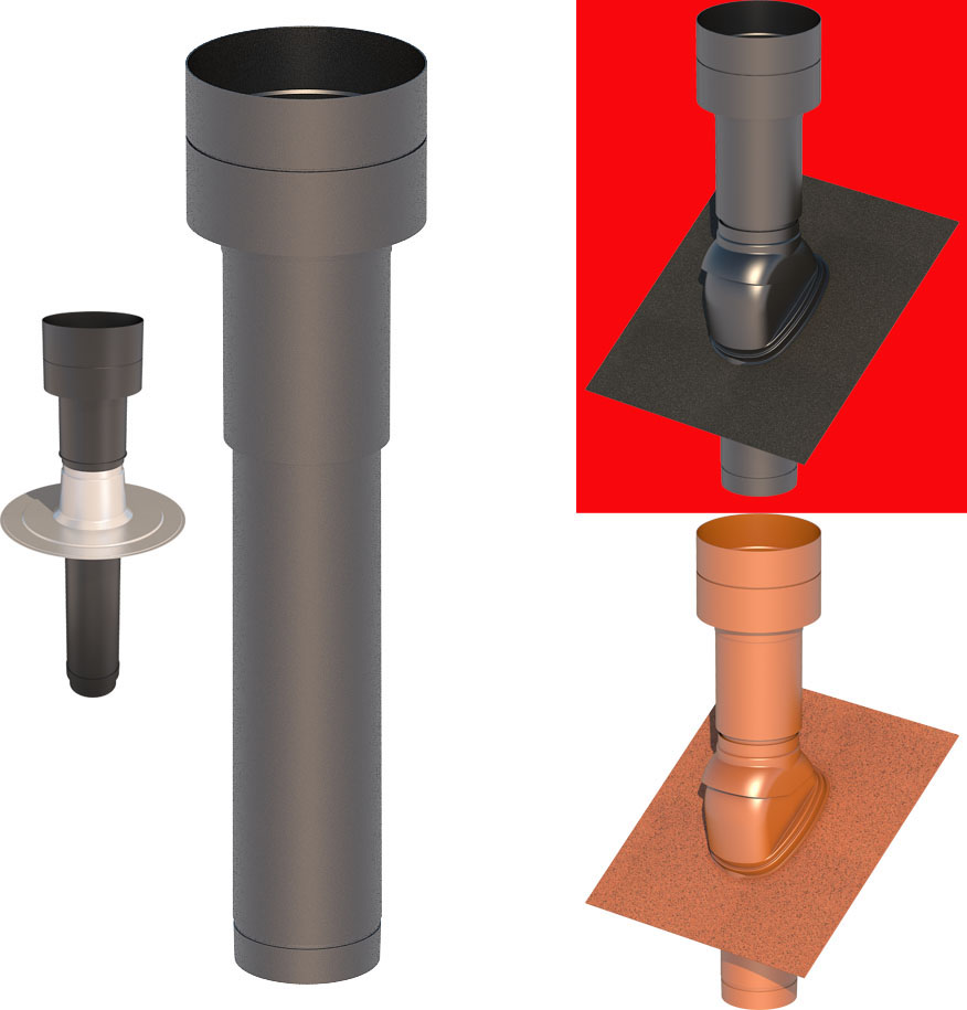 Střešní nástavec 150mm HR-WTW ČERNÝ